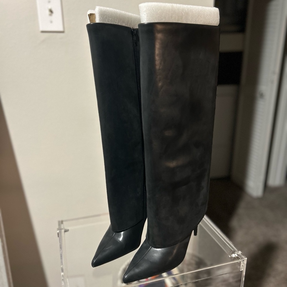 Women's Black Knee-High shark style boot